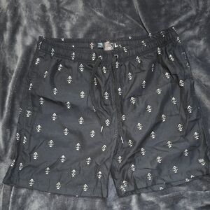 Men's Black Patterned Hybrid Shorts